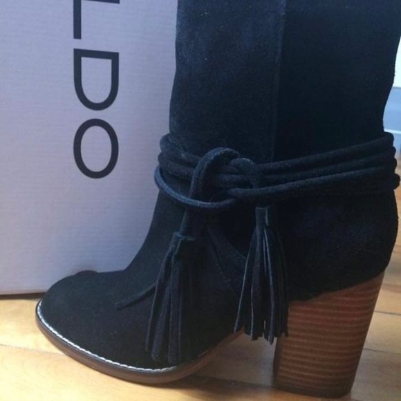 ALDO black suede boots. - Picture 2 of 5